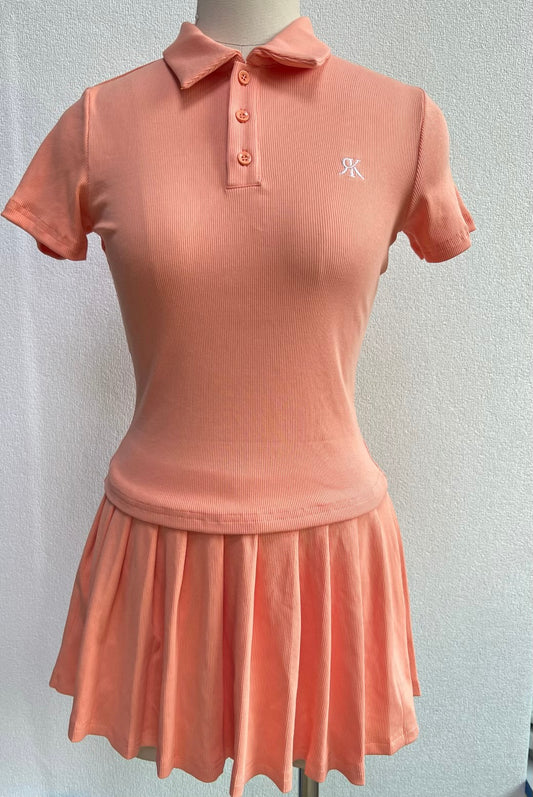 Tennis Skirt Set Peach